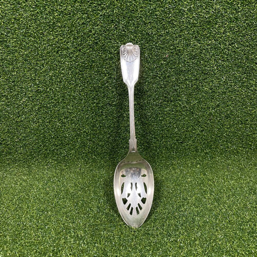 Vintage Silver Plated Pierced Serving Spoon